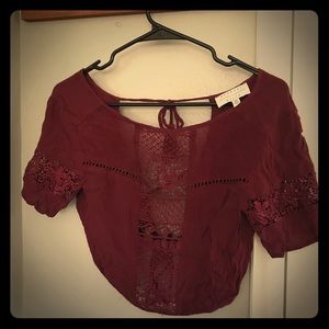 Kendall & Kylie Burgundy Crop Top